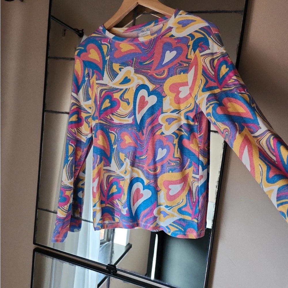Next Multicolor Heart Pattern Top